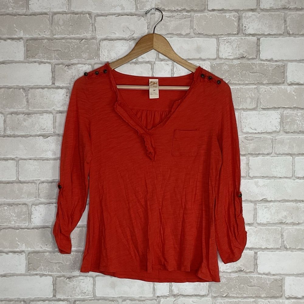 Anthropologie Button Accent Blouse Size M